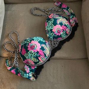 Time And Tru Bikini Top XL (16/18) Floral Multi
